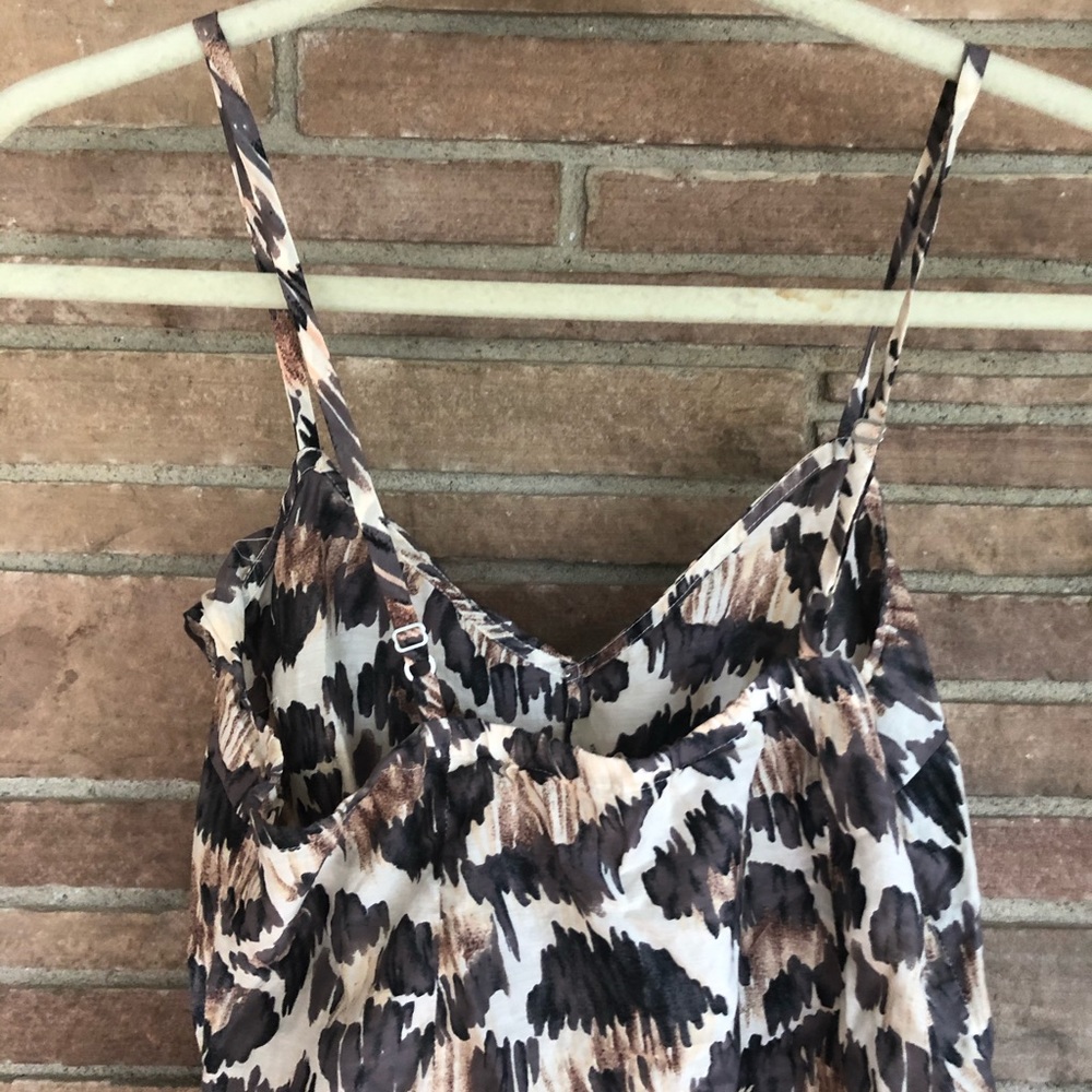 7 For All Mankind Leopard Ruffle Cami Top - Picture 6 of 10